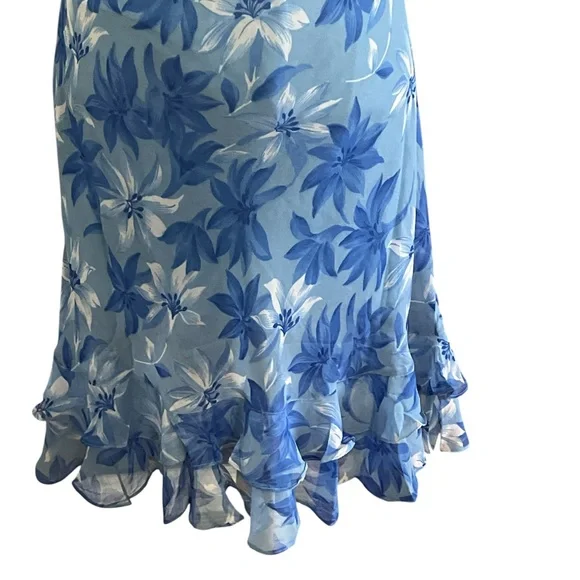 Chaundry Made in India Blue Beaded Floral Midi Dress - Picture 12 of 12